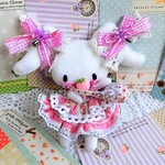 【ストラップ】　ロリータドレスのうさぎさん（ピンク・バッグ）　