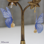 紫陽花色蝶ピアス
