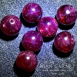 【輝く結晶✧】スターガーネット・AAランク✧【美発色!! 全石スター効果入り✧】約７ｍｍ珠【２石】セット【ブラジル産】