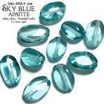 【極上宝石質✧】スカイブルーアパタイト・AAAA＋ランク✧【宝石のような透明感と色彩】縦約5〜7mm【６石】セット【ブラジル産】オーバルシェイプ