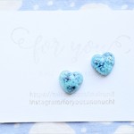 mini blue heart♡　ピアス/樹脂ノンホールピアス（イヤリング）