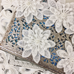 ＊再入荷＊パール付き 立体花 ケミカルレース アップリケ モチーフ 白 BK180514 ハンドメイド 手芸 素材 材料 DIY
