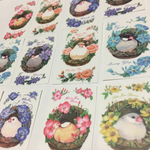 シールフレーク【Flower Birds houses】１２枚