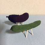 ちりめん細工:   精霊馬(お盆の牛、馬)(小)