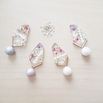 botanical アリッサム レースフラワーとパールのアシンメトリーなピアス、イヤリング、ノンホールピアス