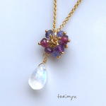 14kgf✳︎レインボー雫の紫陽花ネックレス