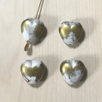 VINTAGE HEART CREAM SILVER GOLD PAINT BEADS