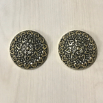 VINTAGE GOLD ROUND HEART DESIGN CABOCHONS
