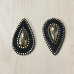 VINTAGE DROP GOLD BLACK DESIGN CABOCHONS