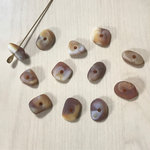 VINTAGE NUGGET MATTE BROWN MARBLE SPACER BEADS
