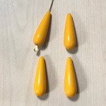 VINTAGE MUSTARD YELLOW DROP BEADS