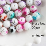 訳ありbest price☆　約90個　ランダムミックス　ヨーヨービーズ　ガラス　ドローベンチガラス