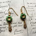 再販【ピアス】czech beads #チェコビーズ flowerとvintage 金具のピアス
