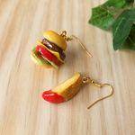 ハンバーガーとポテトのピアスorイヤリング