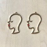 GOLD FACE LIP FLAME CHARM PARTS