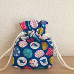 富士山のぷっくり巾着 青