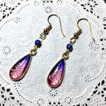 レジン パープルの薔薇デザインピアス(イヤリングも可)