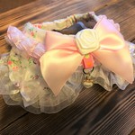 犬・猫31～34　cocoちゃんリボンチョーカー　薔薇・白・姫仕様