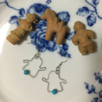 ターコイズとワイヤーの埴輪ピアス