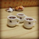 ミニチュア  1/12シンプルロゴつき小さなコーヒーマグカップ(熊)