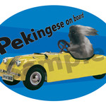 カーステッカー　ペキニーズ　フォーン　レーシングカー　(DOG ON BOARD / IN CAR ステッカー)
