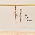 ハンドメイドガラスのピアス(粒平クリア)