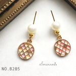 No.B205 大人可愛い ❁⃘ コットンパール ×サークルチャーム ピアス / イヤリング