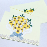 花束のメッセージカード❁︎向日葵❁︎封筒付き yellow