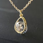 14kgf ティアドロップ・クリスタルジルコニア・ネックレス ~ crystal teardrop ~