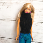 [Barbieバービー]ボリュームタートルニットトップス
