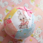 hana*ハンドメイド★パッチワークコットンボール♪バニー＆ベアレトロアニマルパステル