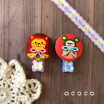 ♡2コセット♡ミニマトリョーショカのヘアクリップ(猫&ネズミ)