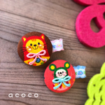 ♡2コセット♡猫とねずみのマトリョーショカヘアクリップ(持ち手・横)