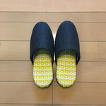 デニム&北欧生地ルームシューズSくま