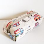 横長ボックスポーチ（クレヨン車柄）受注制作