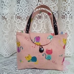 猫柄トートバッグ、ハンドメイド