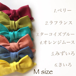 新作 check&stripe上質リネンリボン  キッズヘアクリップピン M 親子でお揃いにも