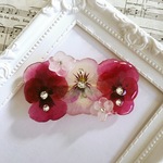 ビオラの押し花バレッタ