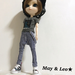 【再販♪】May&Leo☆ストラップ付ヒッコリーパンツ