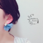期間限定レビューSALE✨ふんわり可愛い♡紫陽花キャッチのイヤリング　水色系