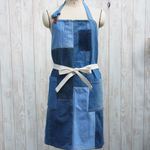 SALE 495 デニムエプロン リメイク パッチワーク