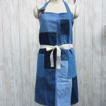 SALE 496 デニムエプロン リメイク パッチワーク