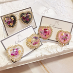 キラキラビジュー×ドライフラワー  ピアス