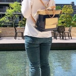 飽きのこない紺色 リュック トートバッグ 2WAY 本革 シュリンク インディゴ ネイビー