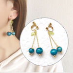 青いサクランボ♡【イヤリング or ピアス】