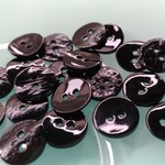 11mm　カラーシェルボタン　ブラック　20個　S134