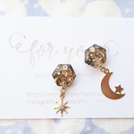 moon＆star♡　ピアス/樹脂ノンホールピアス（イヤリング）
