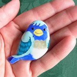 七宝焼・青い怪鳥