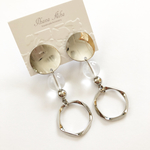 《再販》シルバー × クリア 大ぶり ピアス／イヤリング