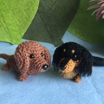 リアル🐶 ダックス　イニシャル入りバンダナ付き